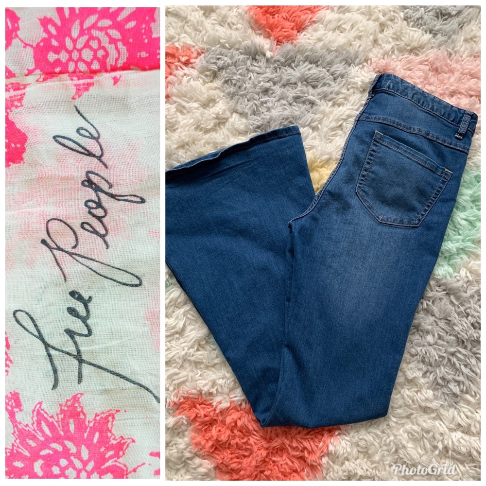 Free People High Waisted Bell Bottom Jeans
